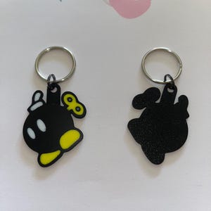 3D Printed Bob-omb Keychain – Retro Video Game Charm, Mario-Inspired Gift & Fun Geeky Accessory