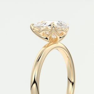 Pear Cut  2 | 3 | 4 | 5 | CARAT D VVS2 Excellent CUT Pear Lab Grown diamond engagement Ring | Hidden Halo Setting | IGI Certified
