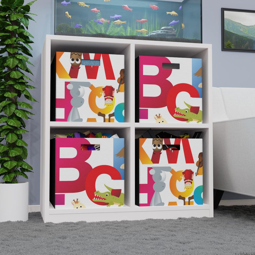 Alphabet Animals Felt Storage Box | Kids Nursery Toy Organizer - Etsy ...