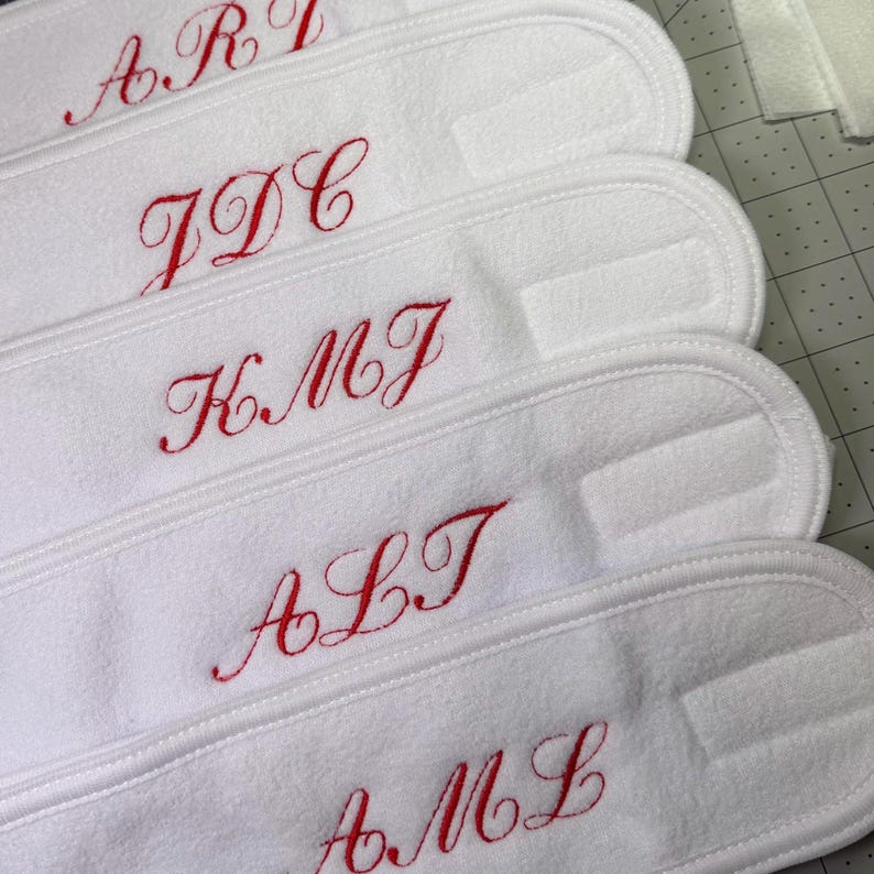 Script Kmj Monogram Personalized Embroidered Spa Headband | Custom Makeup Skincare Hair ...