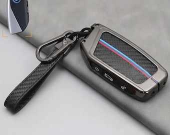 Funda de fibra de carbono para llavero BMW – Funda inteligente estilo M / Accesorio protector de llave BMW