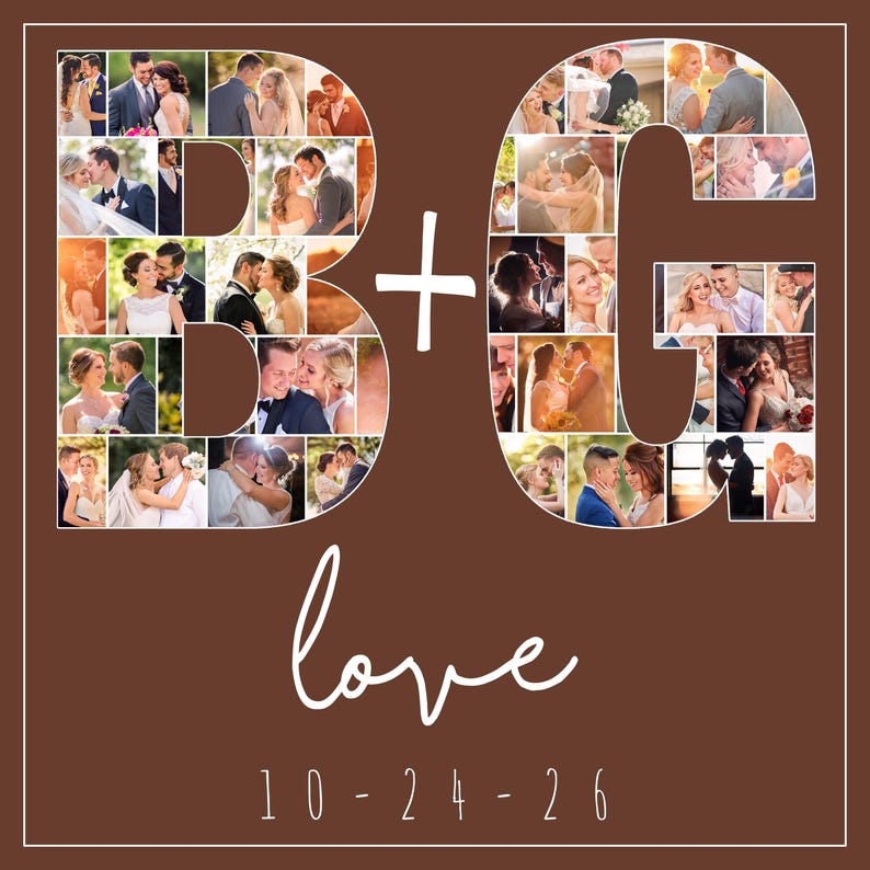 Letter Photo Collage Templates (A–Z) – Photoshop – Drag & Drop Layouts ...
