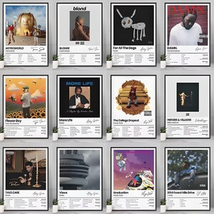 Poster von US-Rappern (Travis Scott, Drake, Metro Boomin, Carti...)