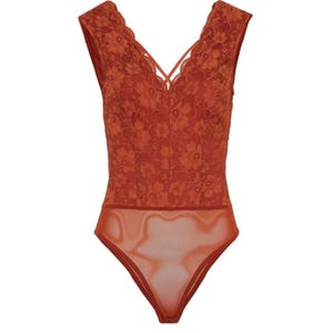 New look Deep V-Neck lace Bodysuit Size 34