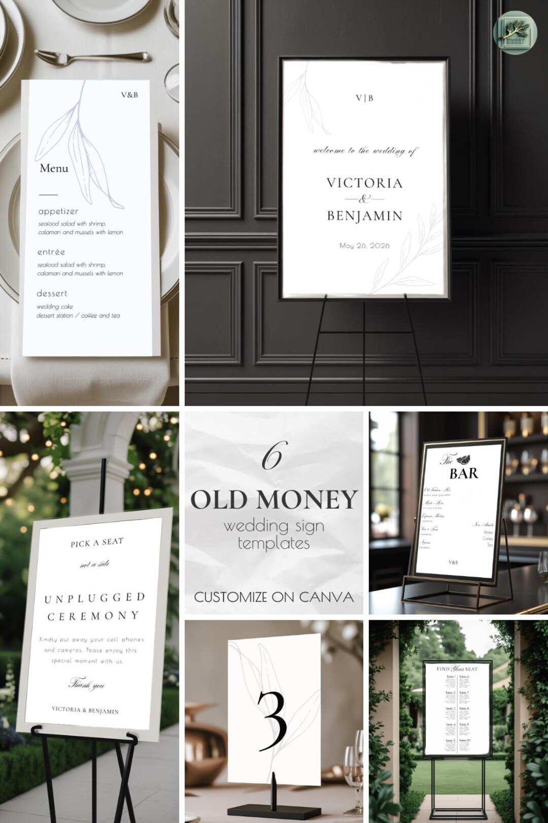 Wedding Sign Bundle Canva Templates | Editable Welcome, Seating Chart ...
