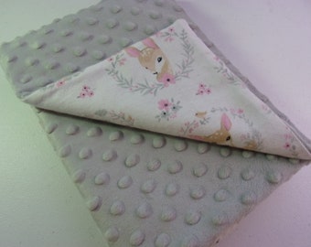 Gray Minky Stroller Quilt ,Car Seat Quilt, Lap Quilt , Soft Baby Quilt, Baby Shower Gift, Baby Blanket, Baby Gift, Baby Blanket, Doll Quilt