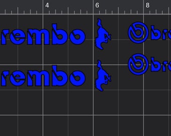 4x Reflective Blue 6 piston Brembo Mustang decals Ford Custom