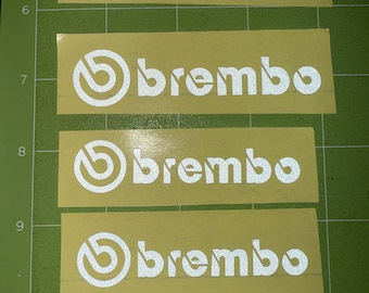 4x Reflective White Brembo stickers for SRT Ford, Chevrolet