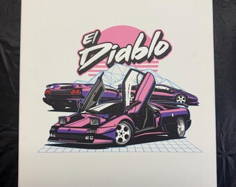 El Diablo Retro Automotive Canvas