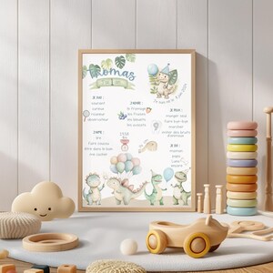 Party poster - dinosaur, first birthday, 1 year old, children's party, souvenirs