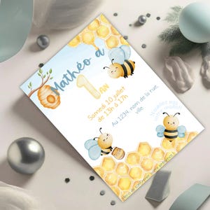 Invito alla festa - ape, primo compleanno, 1 anno, festa per bambini, souvenir