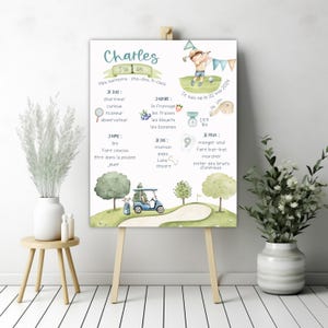 Party poster - blue golf, first birthday, 1 year old, children's party, souvenirs