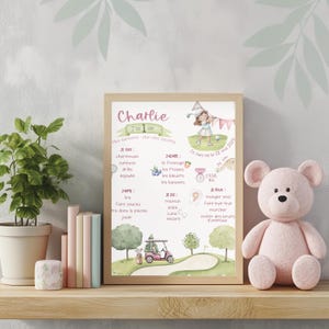 Manifesto per la festa - golf rosa, primo compleanno, 1 anno, festa per bambini, souvenir