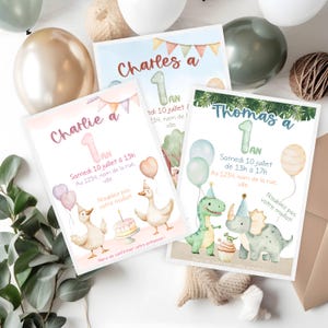 Invitation theme of your choice, first birthday, 1 year old, children's party, souvenirs