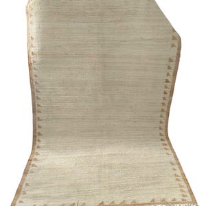 Natural Wool Jute Ivory Solid Plain High Quality Hand Woven Premium Quality Boho Style Rug, Moroccan Bohemian Decor Inspired
