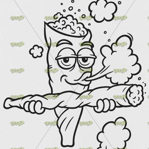PUFF JOINT - Druckbare Leinwand / Vorgezeichnete Leinwand / DIY Leinwand / Party / Malset