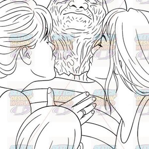 Ladies Love Freddy (concepto original) - Lienzo imprimible / Lienzo con contorno prediseñado / Fiesta / Kit de pintura / Soplar y pintar / Verter y pintar