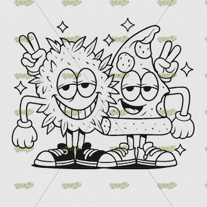 BEST BUDS 2 (compatible con 420) - Lienzo imprimible/Lienzo prediseñado/Lienzo DIY/Fiesta/Kit de pintura