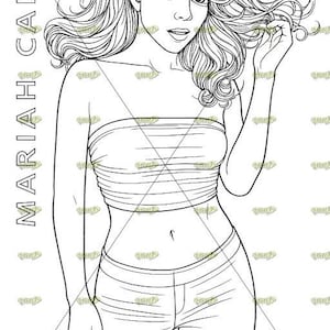 MARIAH CAREY - Tela stampabile/Tela con contorni pre-disegnati/Tela fai da te/Festa/Kit di pittura