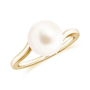 Natural Fresh Water Pearl Ring, 925 Silver 14k Gold Plated White Pearl Ring For Women, Engagement Pearl Ring, Positive Energy Ring For Gift