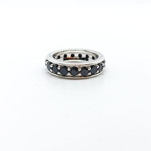 Onyx Eternity Band, onyx Full eternity band, black onyx engagement Ring, Stacking Wedding band, Full eternity ring band, black onyx Jewelry