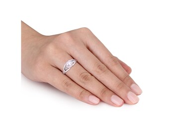 White Pearl Ring, 925 Sterling Silver Moissanite Knot Ring, Prong Set Pearl Crossover Ring For Women, Handmade Wedding Band, Ring For Her
