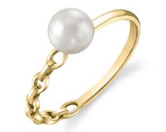 Fresh Water Pearl Promise Ring, Natural White Pearl Stacking Ring, Handmade Pearl Jewelry, Dainty Pearl Ring, 925 Sterling Silver Pearl Ring