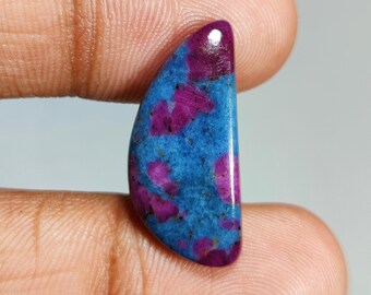 Natural Ruby Kyanite Fancy Shape Cabochon Gemstone : Loose Gemstones (25x12x4 mm 14 Ct. ) T-5662
