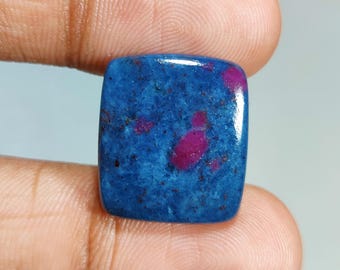 Natural Ruby Kyanite Cushion Shape Cabochon Gemstone : Loose Gemstones (20x17x4 mm 22 Ct. ) T-5649