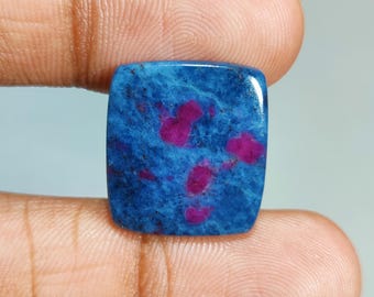 Natural Ruby Kyanite Cushion Shape Cabochon Gemstone : Loose Gemstones (20x18x3 mm 16 Ct. ) T-5650