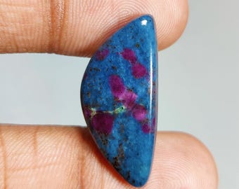Natural Ruby Kyanite Fancy Shape Cabochon Gemstone : Loose Gemstones (30x14x4 mm 19 Ct. ) T-5660