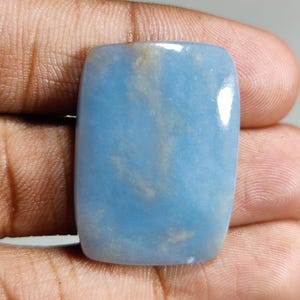 Angelite Natural Radiant Shape Cabochon Loose Gemstone For Making Jewelry,Angelite Cabochon For Sale,Flat Back 42 Ct. 29X21X6 mm T-3725