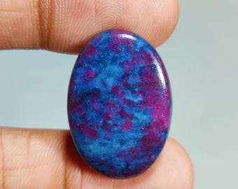 Natural Ruby Kyanite Oval Shape Cabochon Gemstone : Loose Gemstones (29x20x5 mm 34 Ct. ) T-5637