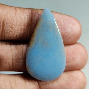 Angelite Natural Pear Shape Cabochon Loose Gemstone For Making Jewelry,Angelite Cabochon For Sale,Flat Back 32 Ct. 34X19X5 mm T-3717