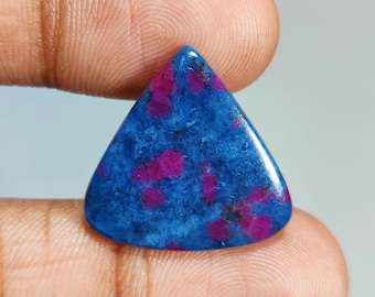 Natural Ruby Kyanite Heart Shape Cabochon Gemstone : Loose Gemstones (22x21x3 mm 15 Ct. ) T-5648