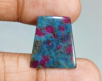 Natural Ruby Kyanite Radiant Shape Cabochon Gemstone : Loose Gemstones (21x18x2 mm 9 Ct. ) T-5657