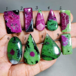 Natural Ruby Zoisite Polished Cabochon Mix Shape Gemstone for Jewelry Making