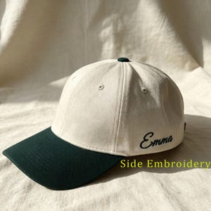 Anpassad broderad hatt med namn, basebollkeps, minimalistisk tvåfärgad pappahatt, elegant anpassad text, present till brudtärnefrieri