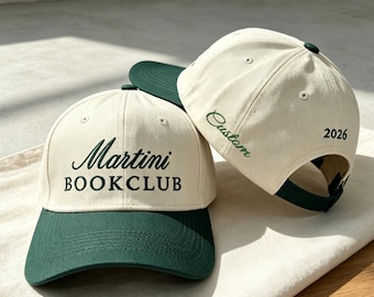 Gorra bordada personalizada - Gorra de camionero vintage personalizada para despedidas de soltera y soltero, diseño de logotipo personalizado para clubes de lectura retro