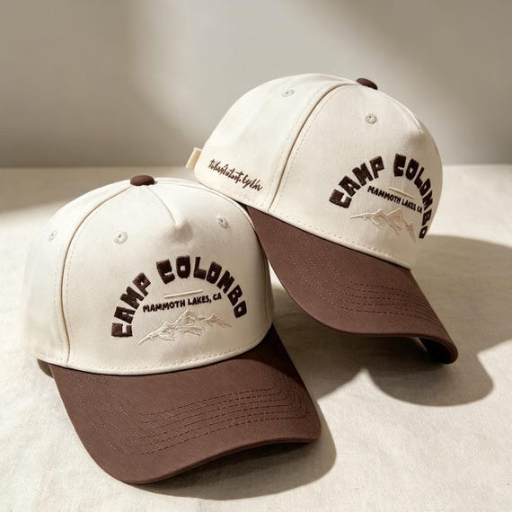 Camp Bachelorette Hats | Custom Embroidered Trucker Hat | Camping Bachelorette Party Favors | Happy Camper Bride Gift | Retro Hiking Cap