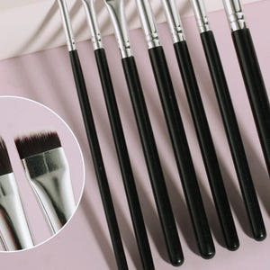 BEILI Black Makeup Brushes 15Pcs ,Goat Hair eyebrow Eyeshadow Eyeliner Blending brush set, With Bag High Quality Professional.