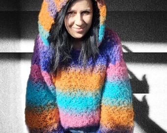 Chunky Oversized Hoodie – Fast and Easy Crochet Pattern (PDF Download)