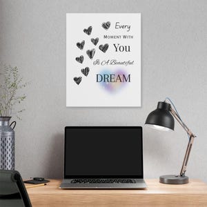 Dreamy Love Canvas Art, Heart Wall Decor, Romantic Gift, Gift for Her, Couple&#39;s Wall Art