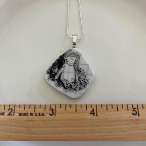 Pooh Bear Necklace handmade from broken China
