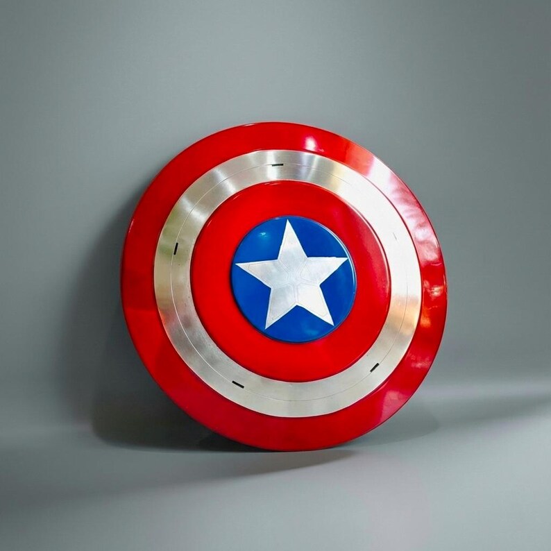 Captain America Damaged Shield Metal Replica Steve Rogers Shield Marvel Cosplay Shield Winter Soldier Prop Superhero Gift image 3