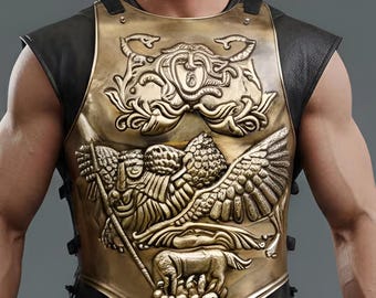 18 Gauge Steel Roman Cuirass Breastplate Knight Armor Antique Finish Reenactment LARP Halloween Costume