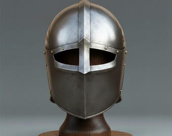 Handmade Medieval Steel Knight Helmet for Cosplay LARP Renaissance Armor