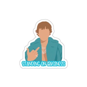 Justin Bieber Sticker • “Standing on Business” Meme • Viral Pop Culture Decal • Vinyl Sticker for Laptop, Water Bottle, Kindle