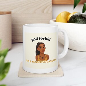 Amaya Papaya Sensitive Gangsta Mug • Love Island Quote Cup • Funny Reality TV Gift