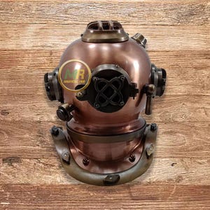 Handgemachter antiker Taucherhelm: US Navy Style, 10-Zoll-nautisches Dekor